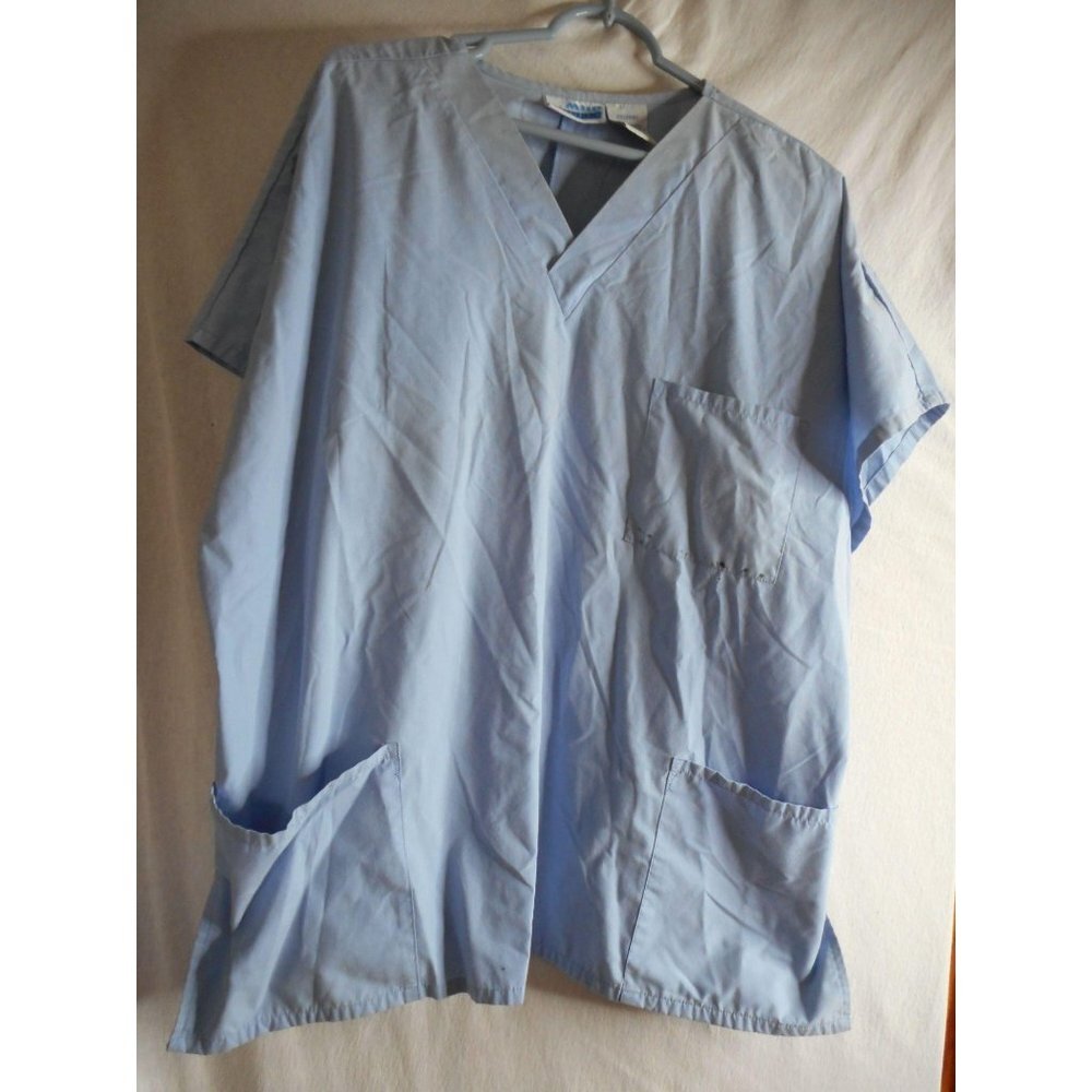 Blue Sx 2x (20W) Scrub Top Medical Uniform MHD